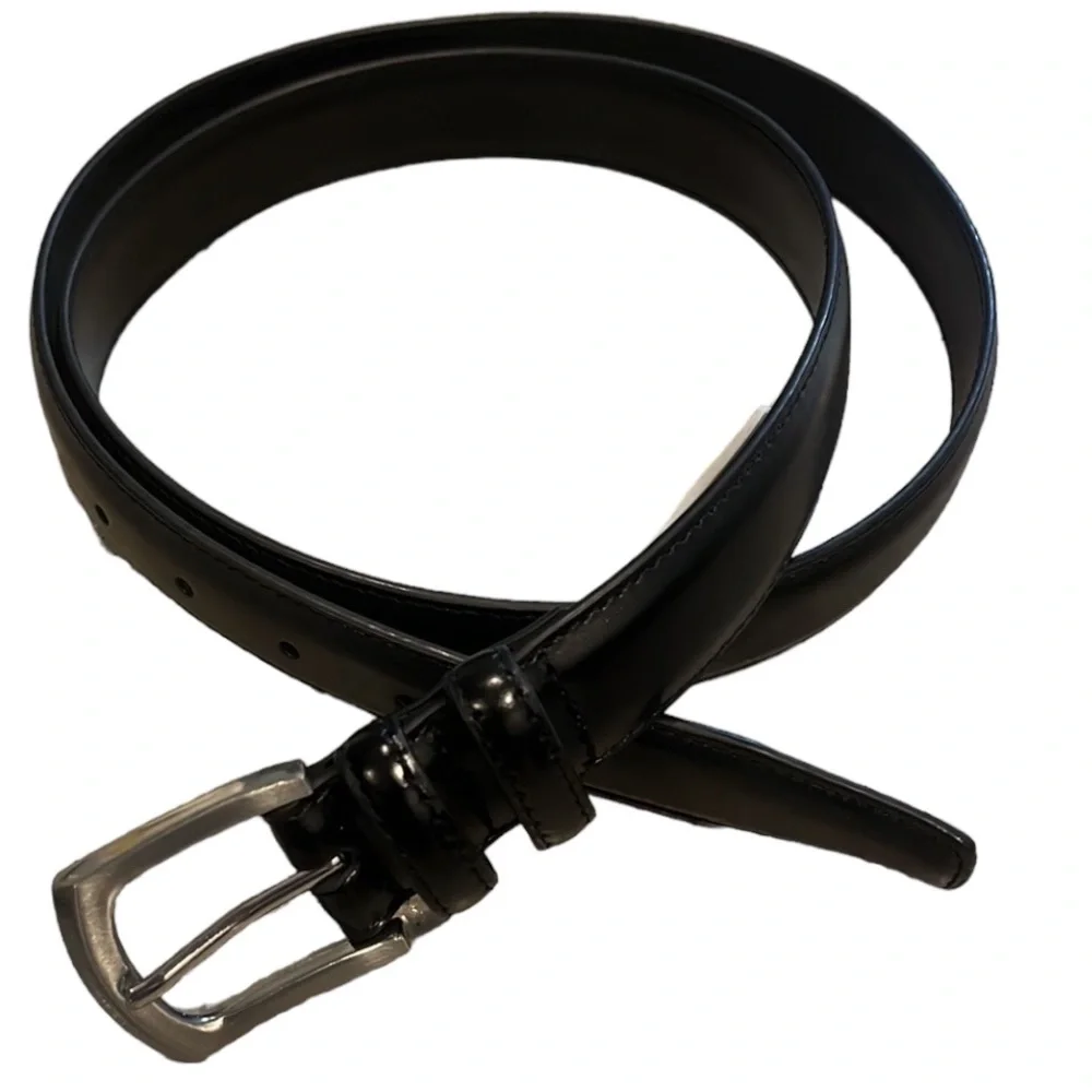 MURPHY & HARTELIUS UNISEX LEATHER PILOT BELT BLACK SIZE 44 NEW WITHOUT TAGS